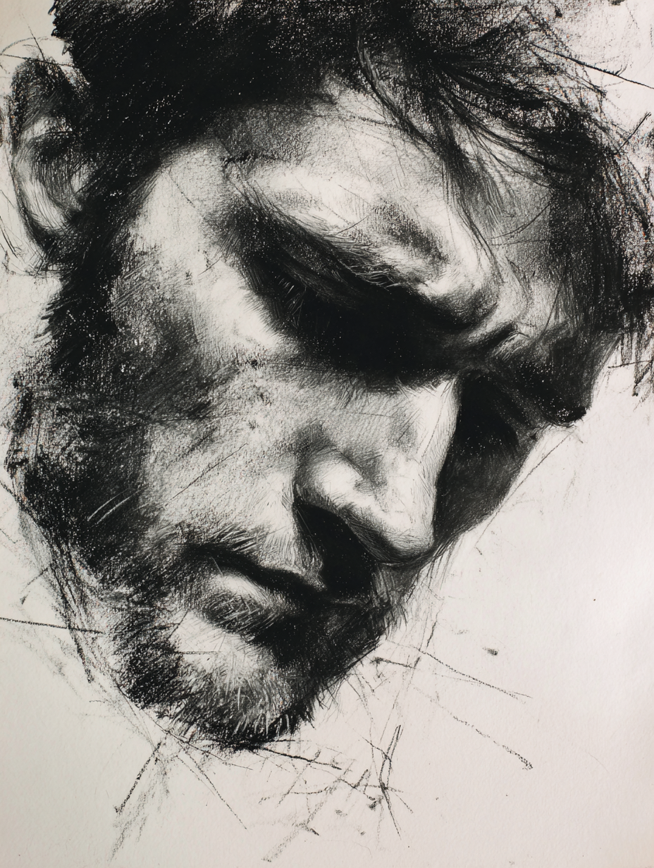 50 REFERENCE IMAGES (MALE CHARCOAL)