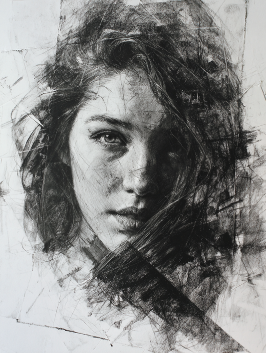 50 REFERENCE IMAGES (FEMALE, CHARCOAL)