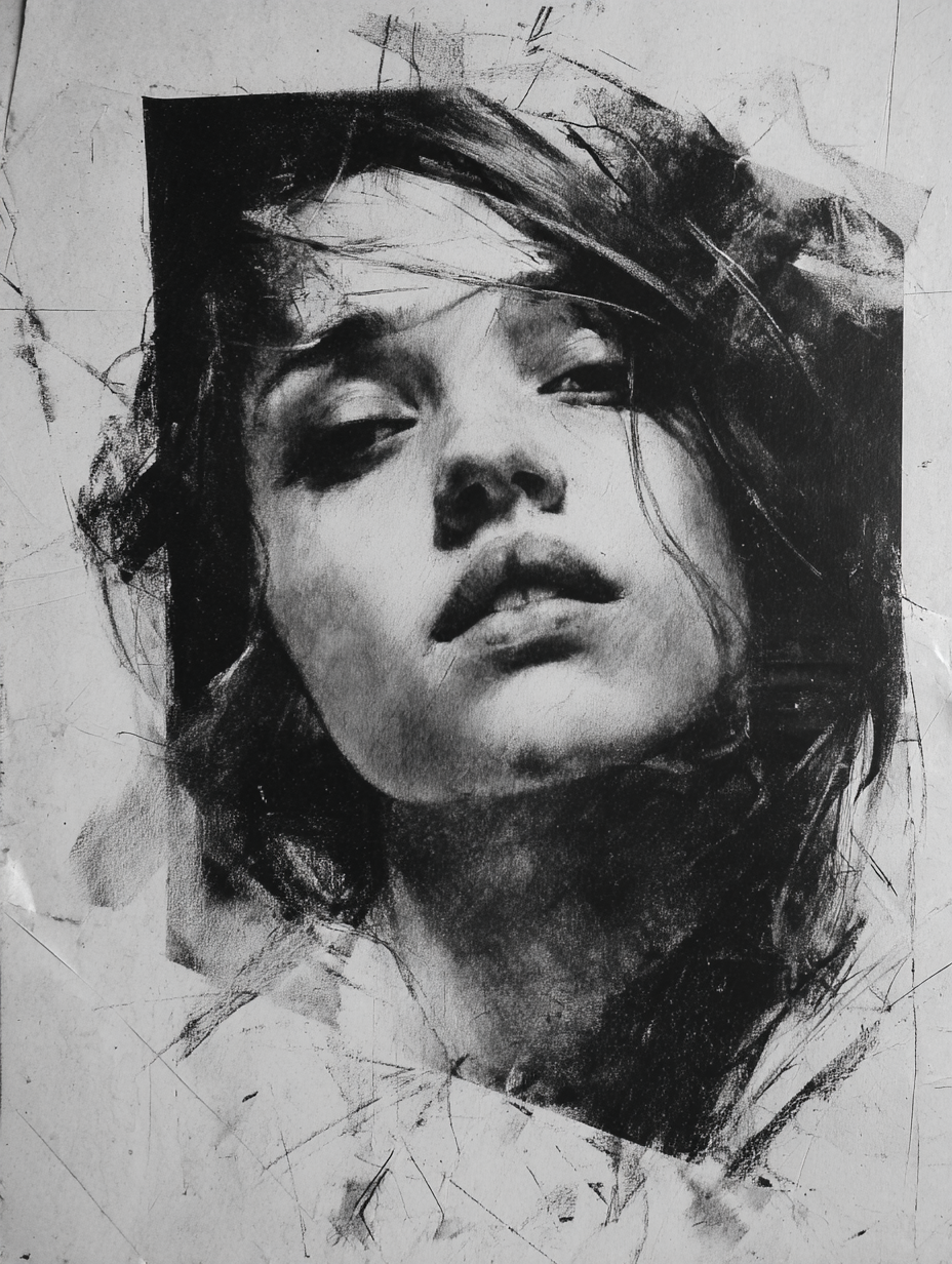50 REFERENCE IMAGES (FEMALE, CHARCOAL)
