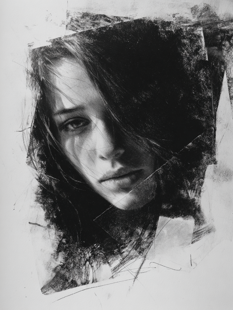 50 REFERENCE IMAGES (FEMALE, CHARCOAL)