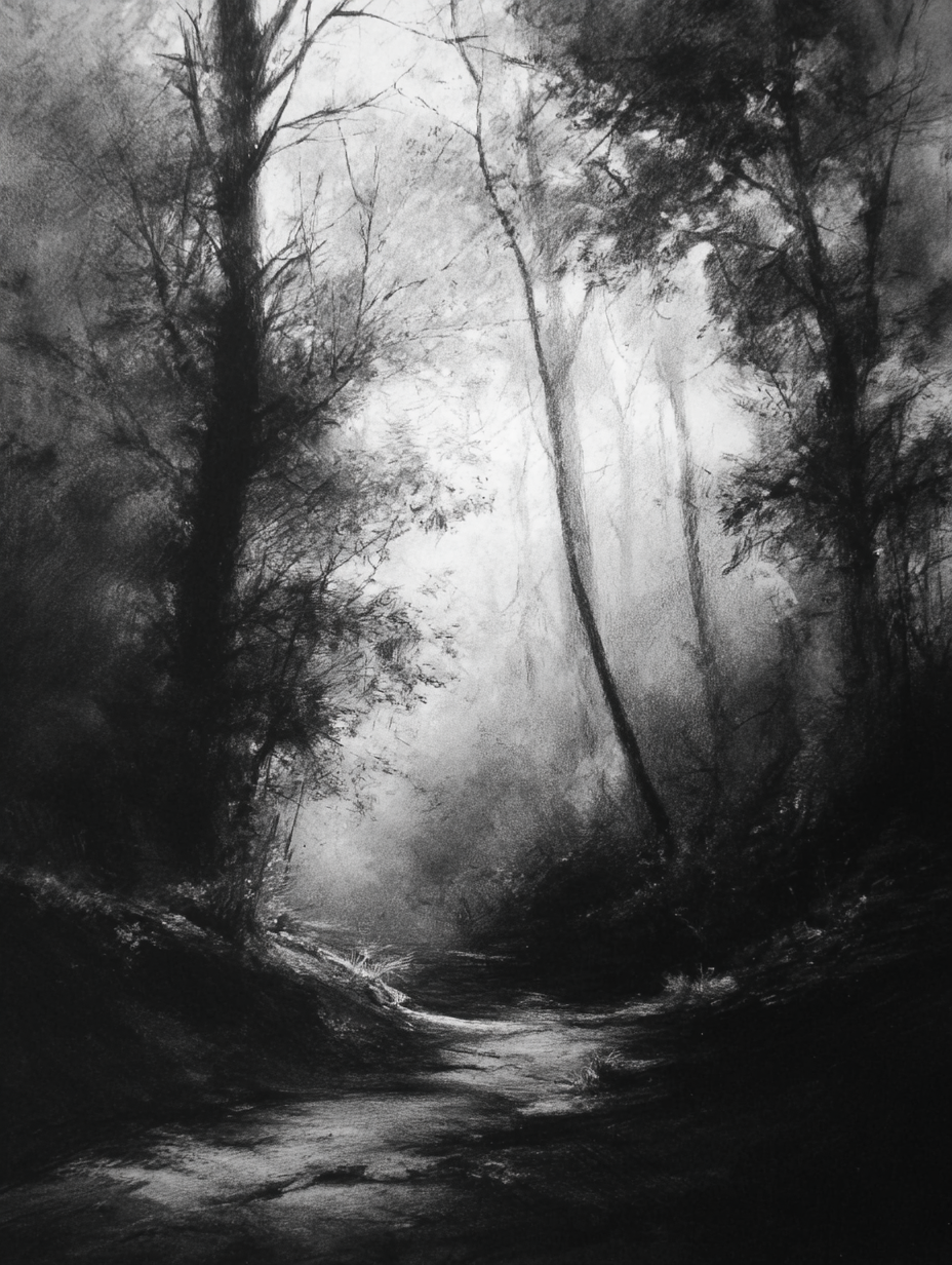 50 REFERENCE IMAGES (CHARCOAL LANDSCAPES)