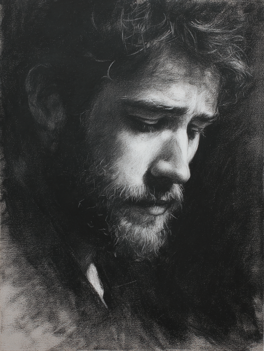 50 REFERENCE IMAGES (MALE CHARCOAL)