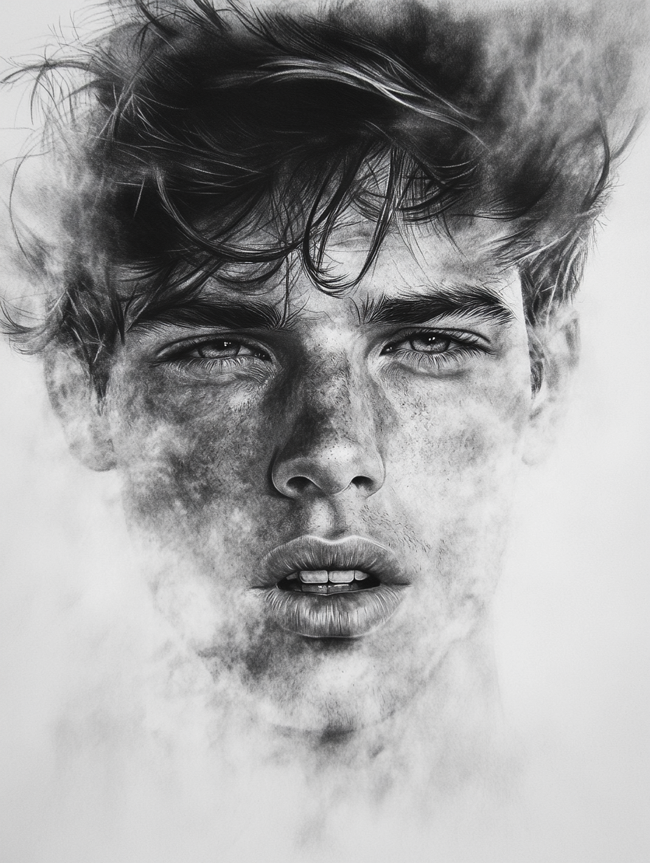 50 REFERENCE IMAGES (MALE CHARCOAL)